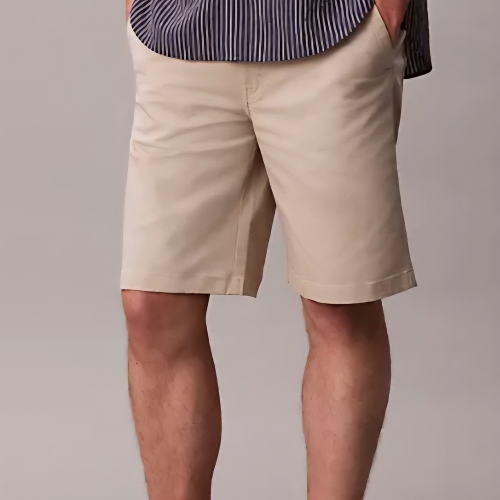 Men's Calvin Klein Khaki Flat Front Shorts Size 32 100% Cotton